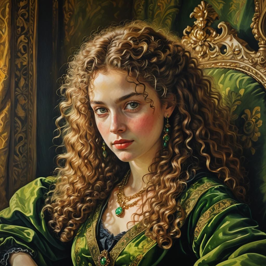 Elegant Portrait of a Woman in Oil Painting Style