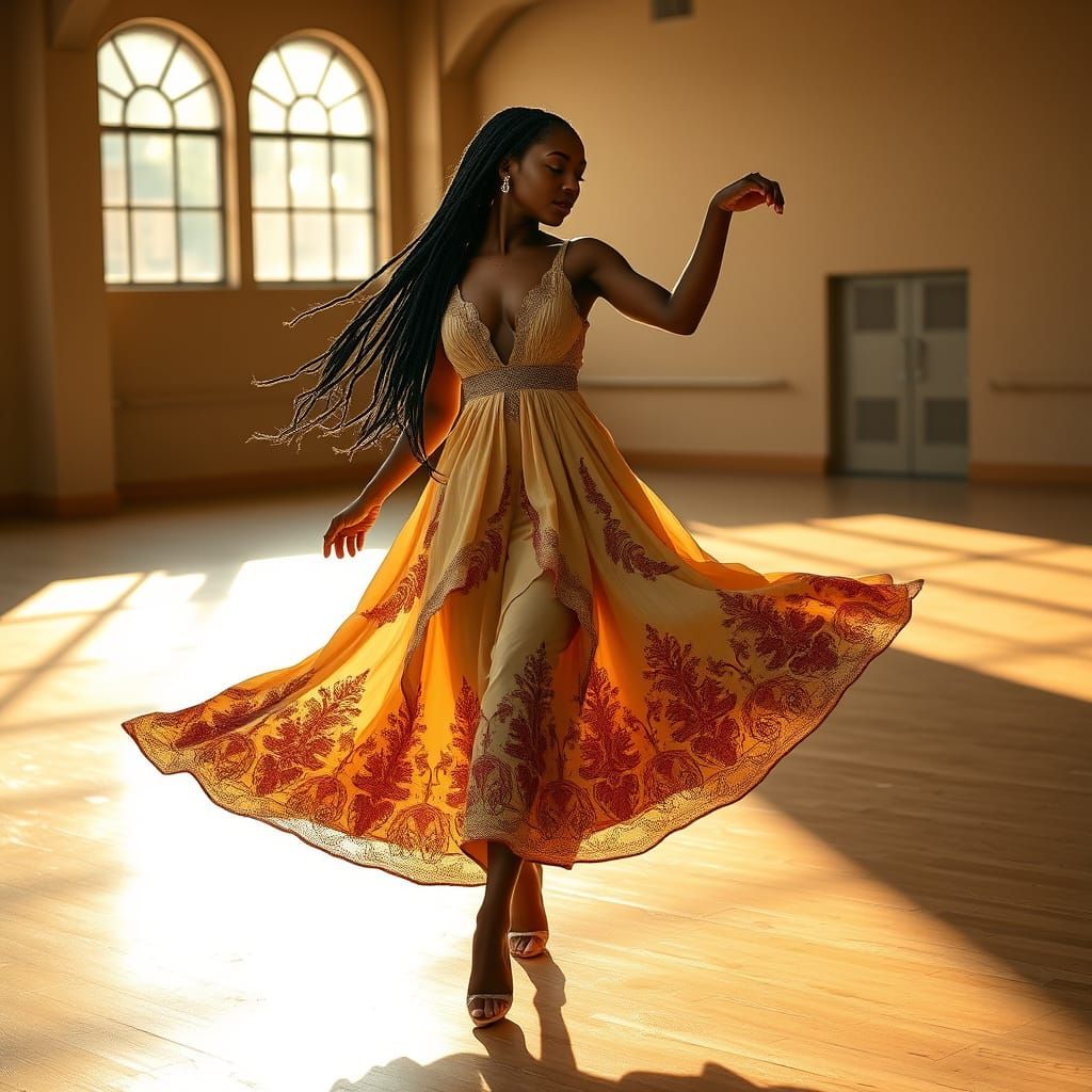 Elegant Dancer in Art Nouveau Style