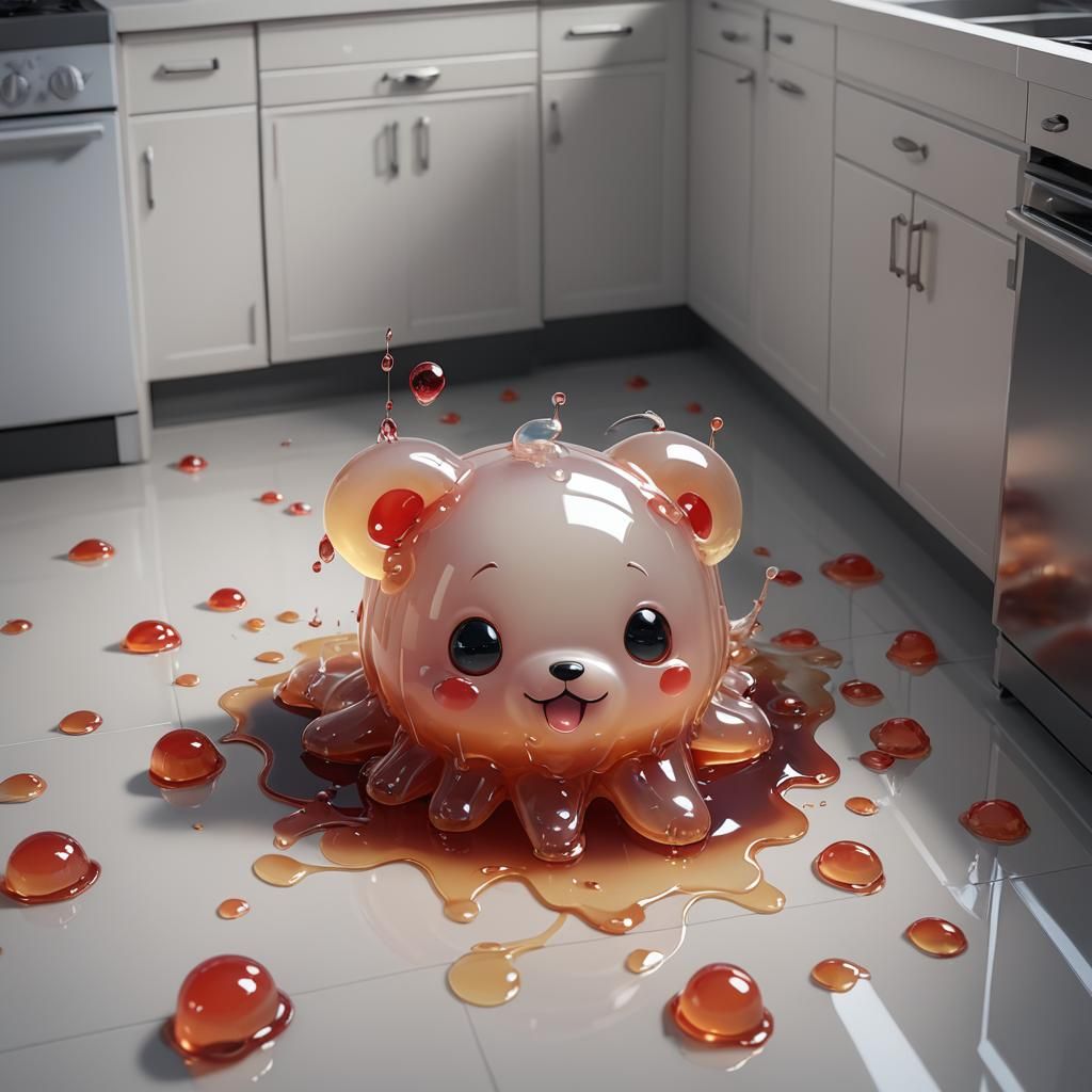 Cute Jelly Puppy in 3D Anime Style