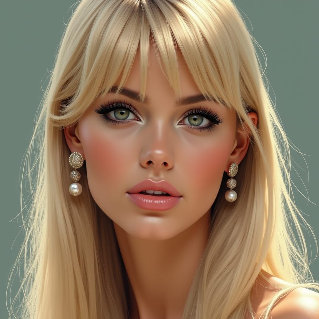 Hyper Realistic 1960s Woman Portrait