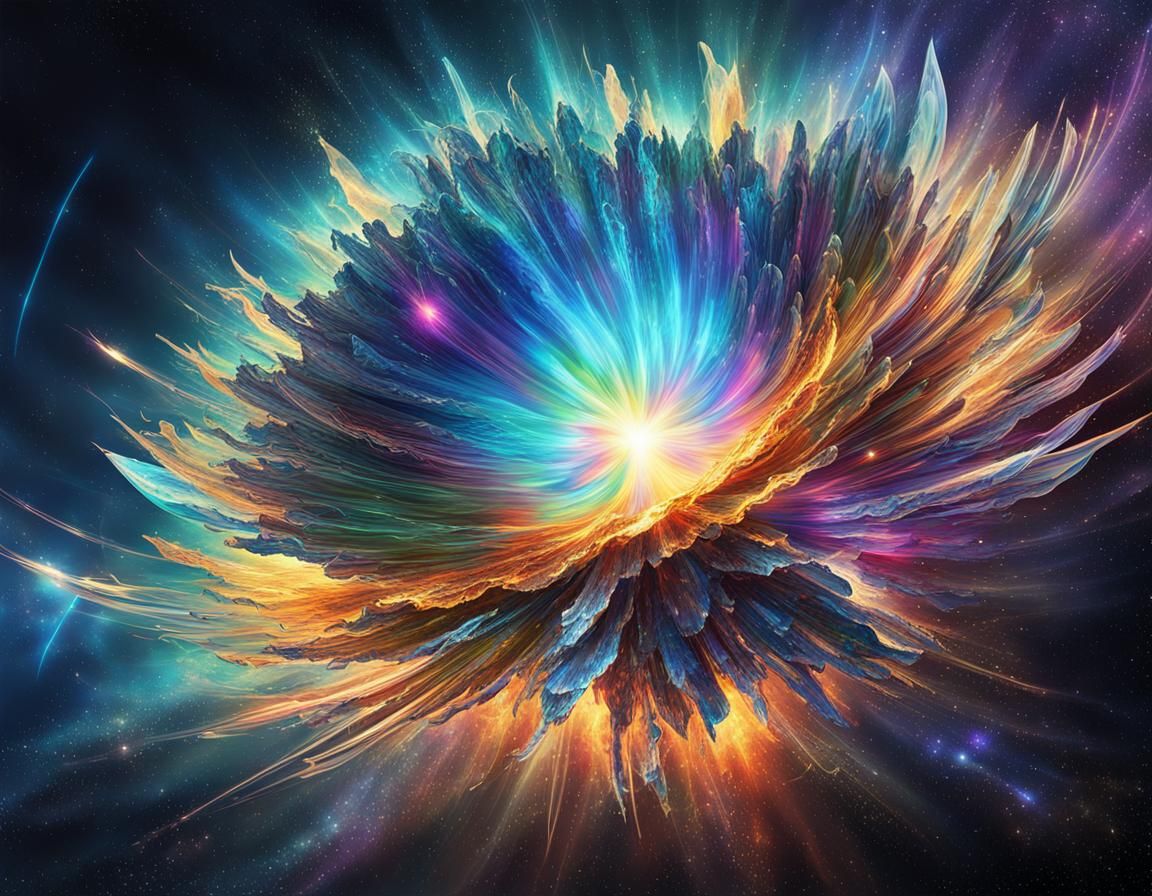 Iridescent Supernova Explosion in Futuristic Digital Art