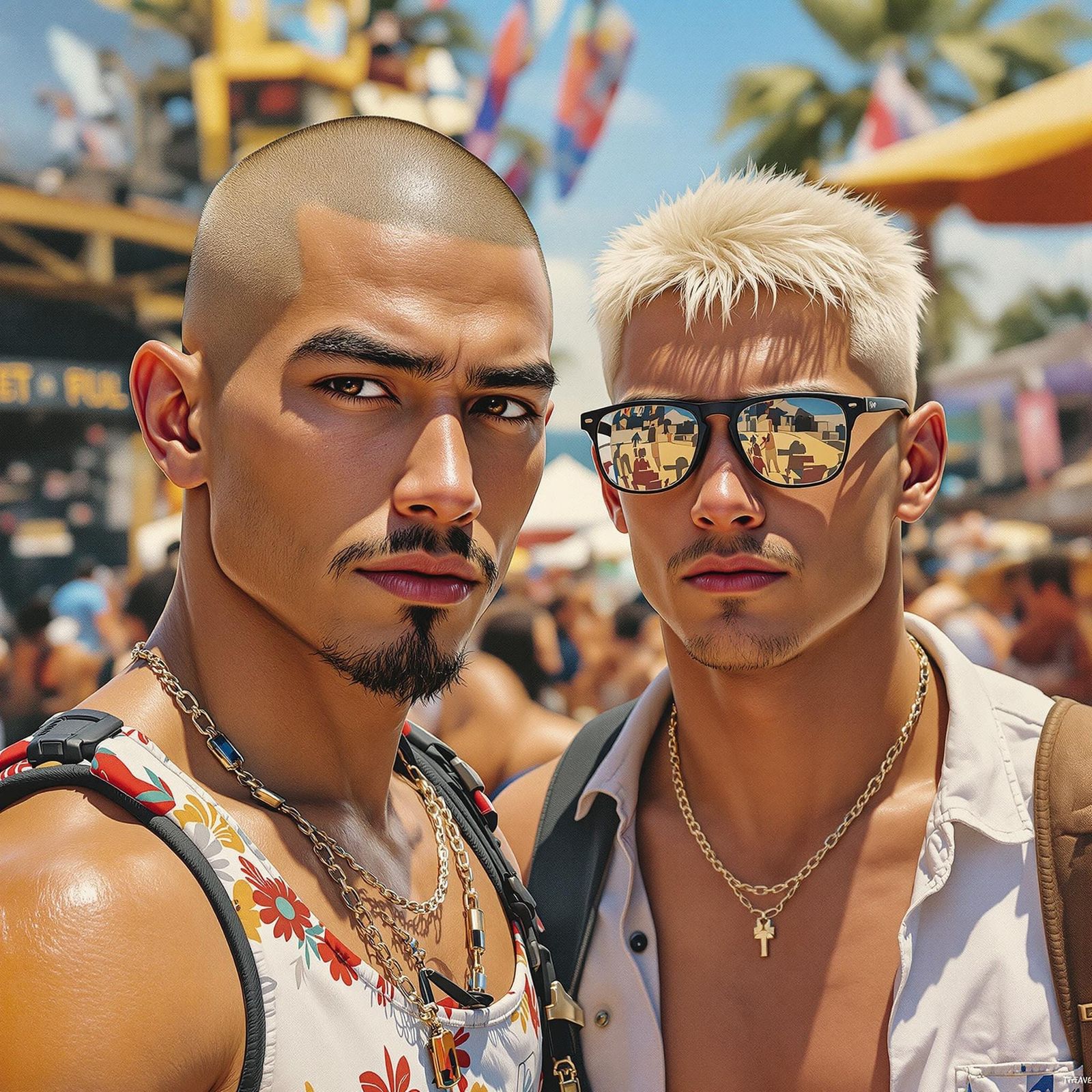 Asian Athlete and Nordic Boyfriend at Music Festival