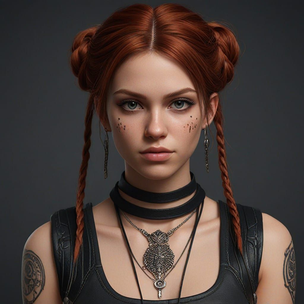 Strong-Willed Youth in Cyberpunk Style