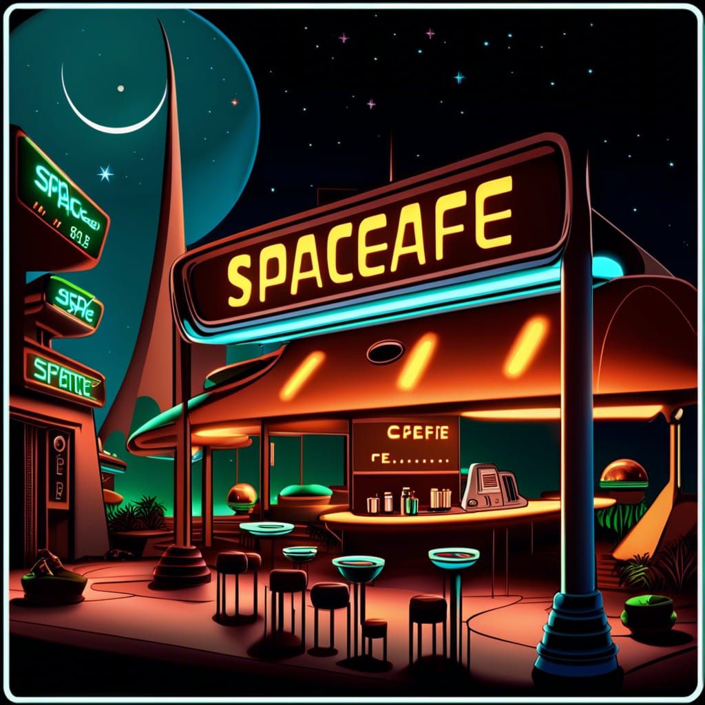 Alien at SpaceCafe in Polychromatic Sci-Fi