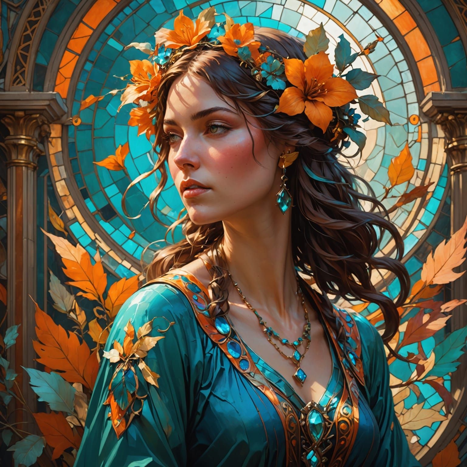 Mannerist Woman Portrait Concept Art in Dynamic Lighting