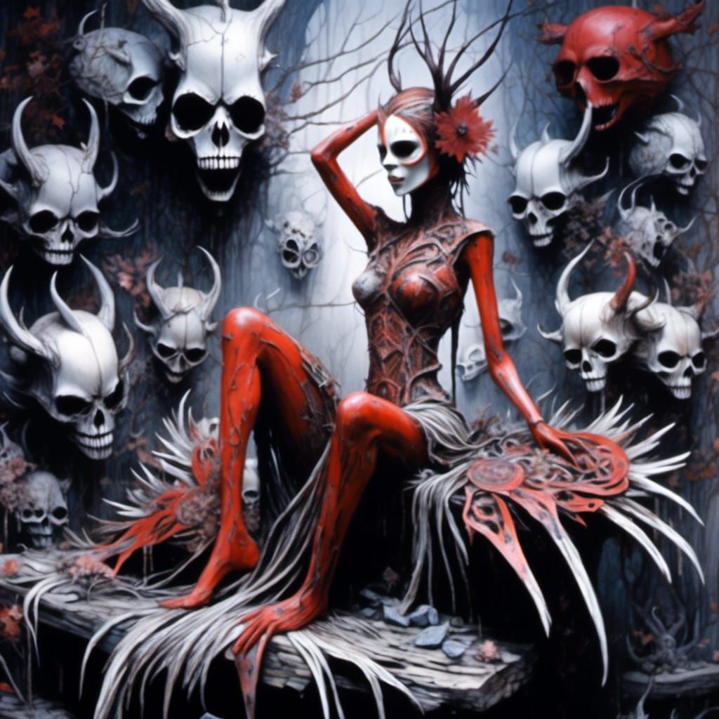 <lora:Gothic Eulogy:0.3> <lora:WoodMask:0.2>