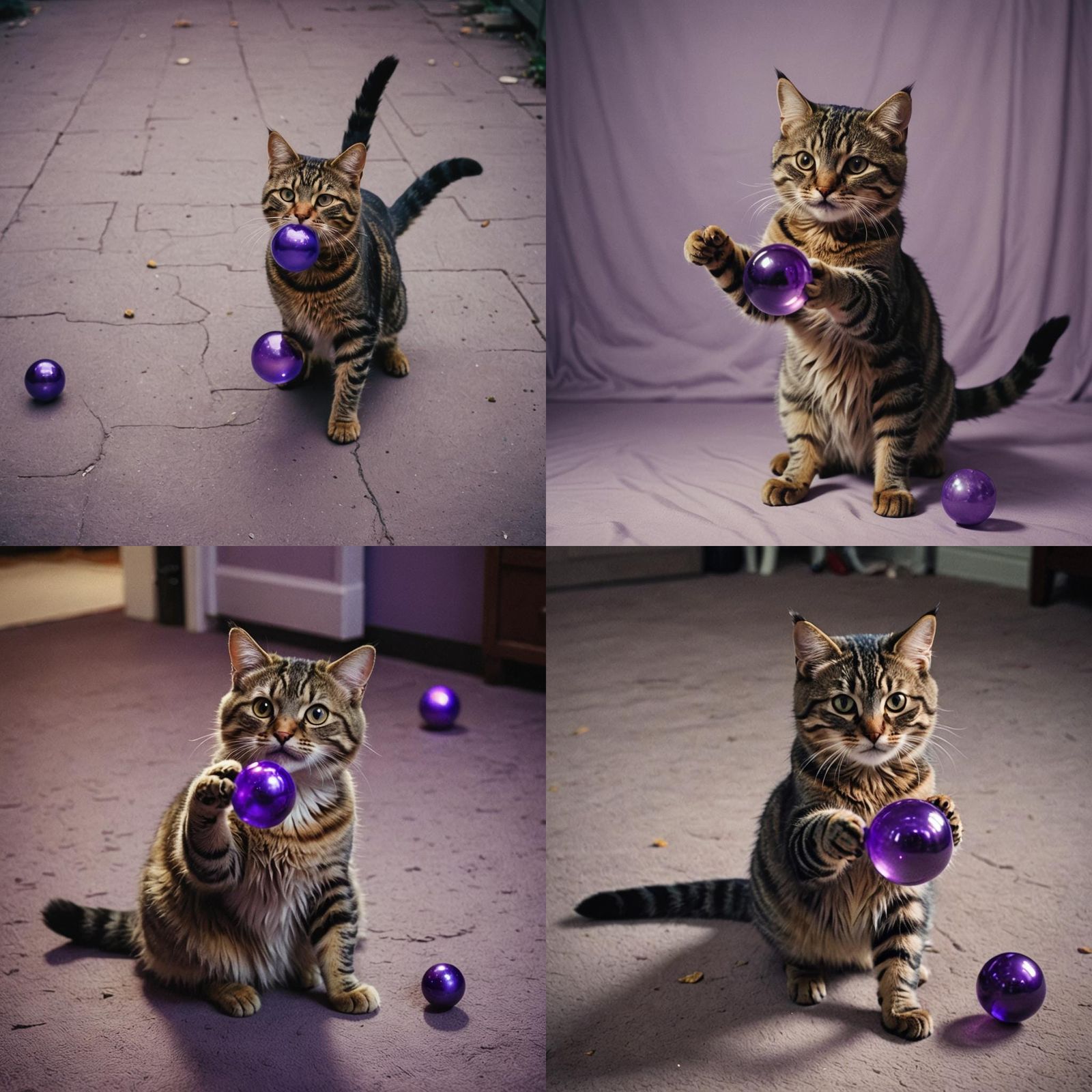 Cat and Purple Orb: Cinematic Film Still