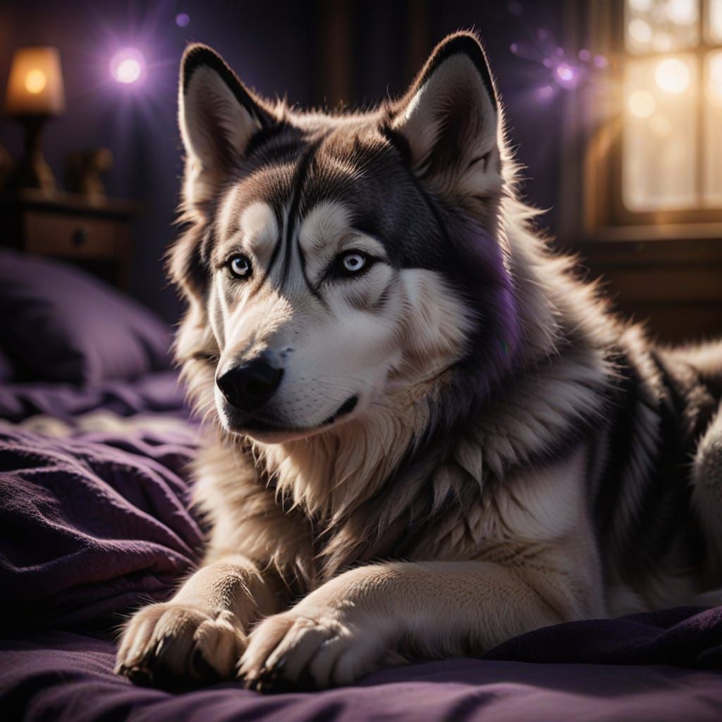 Ethereal Husky Guardian in Soft Focus