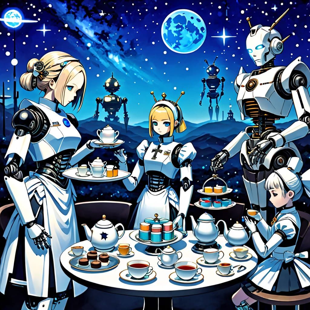 Mechanical Androids Host Starry Sky Tea Party