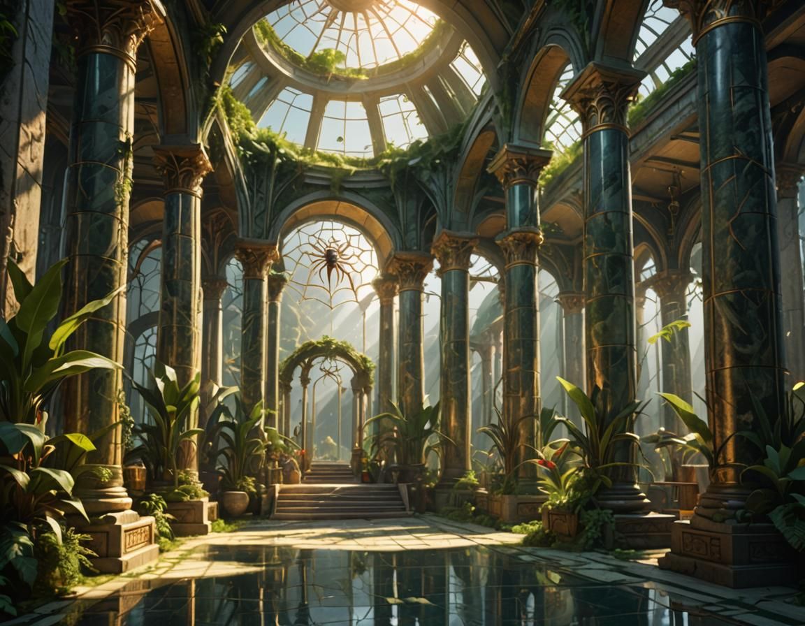 Epic Elven Temple of the Spider Goddess in Luxury and Splend...