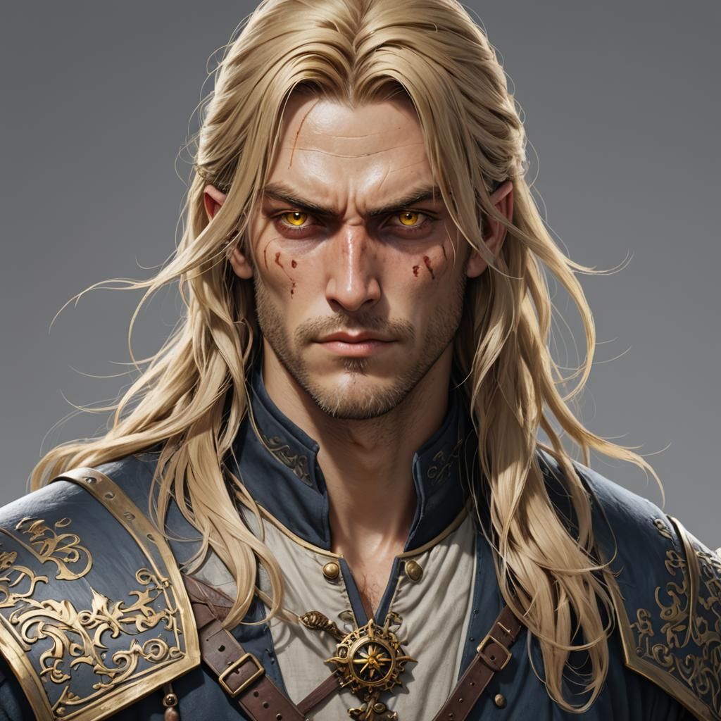 Anime Style Blond Man with Eye Patch