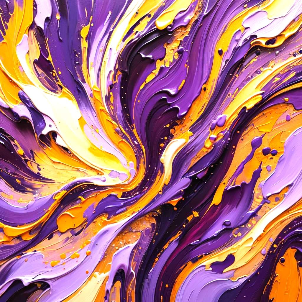 Abstract Purple Oil Painting in Gurney Style