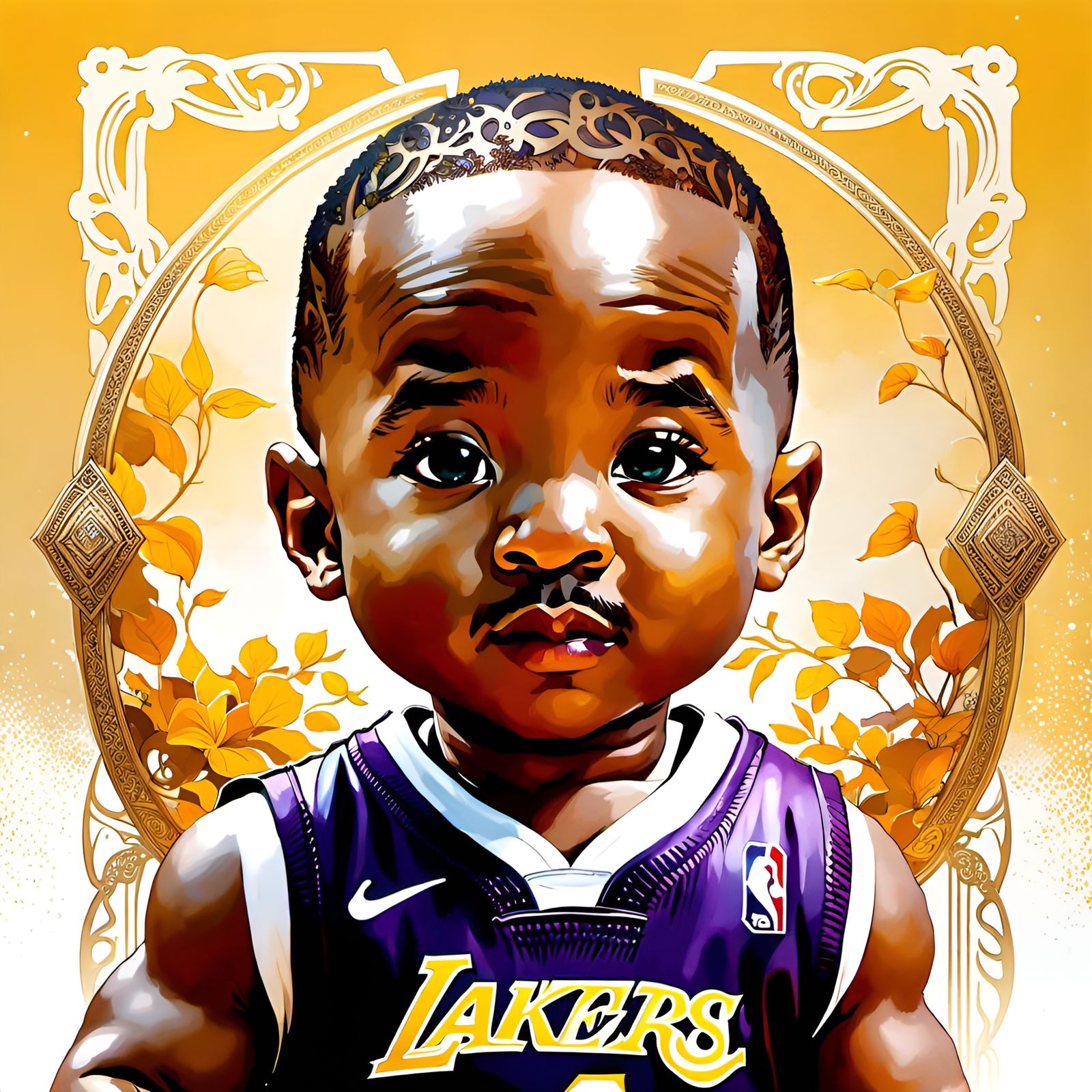 Chibi Baby Portrait with Intricate Filigree