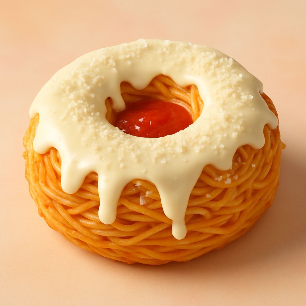 Surreal Spaghetti Donut Food Fusion