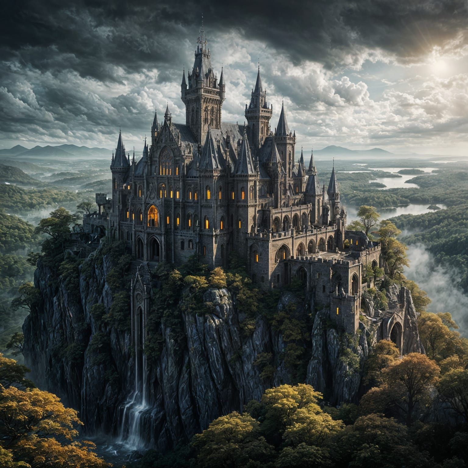 Gothic Medieval Castle in Dark Fantasy Style