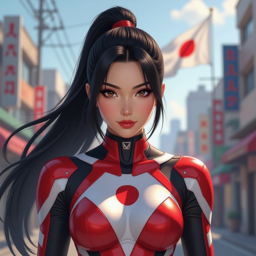 Sakura Heroine in Comic Book Style