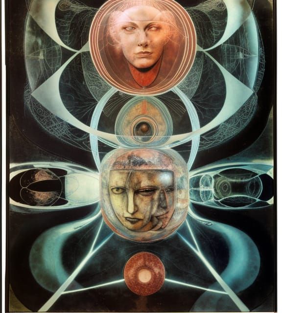 Surreal Abstract Space Scene in Translucent Style