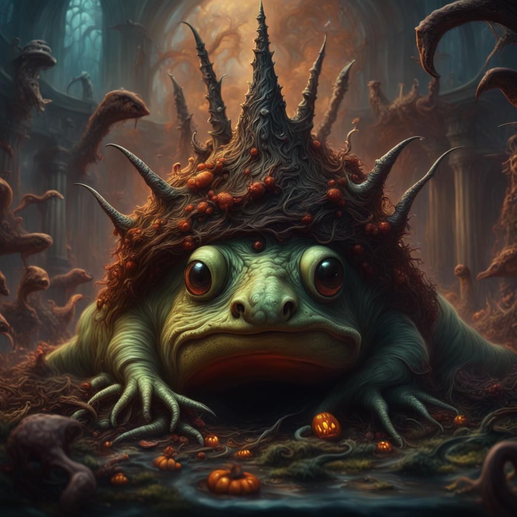 Oozing Slug King's Demise: A Digital Painting