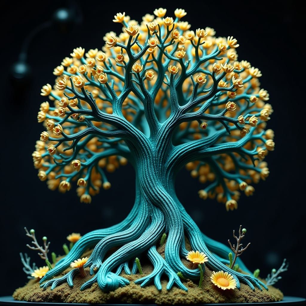 <lora:Diorama Trauma:1.0>  tree of life, Ligamorphous branch...