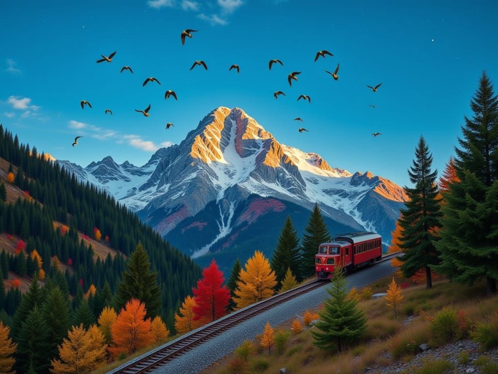 Starry Mountain Train Ride in 8K