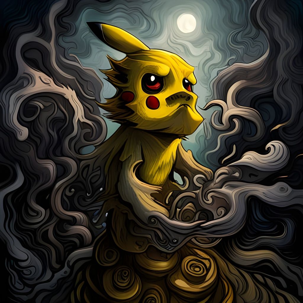 Hyperdetailed Necromorph Pikachu Character Design