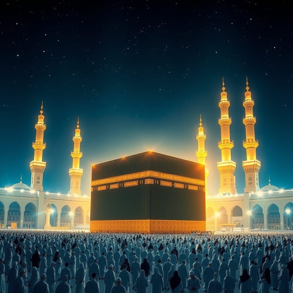 Sacred Nocturnal Beauty of the Kaaba
