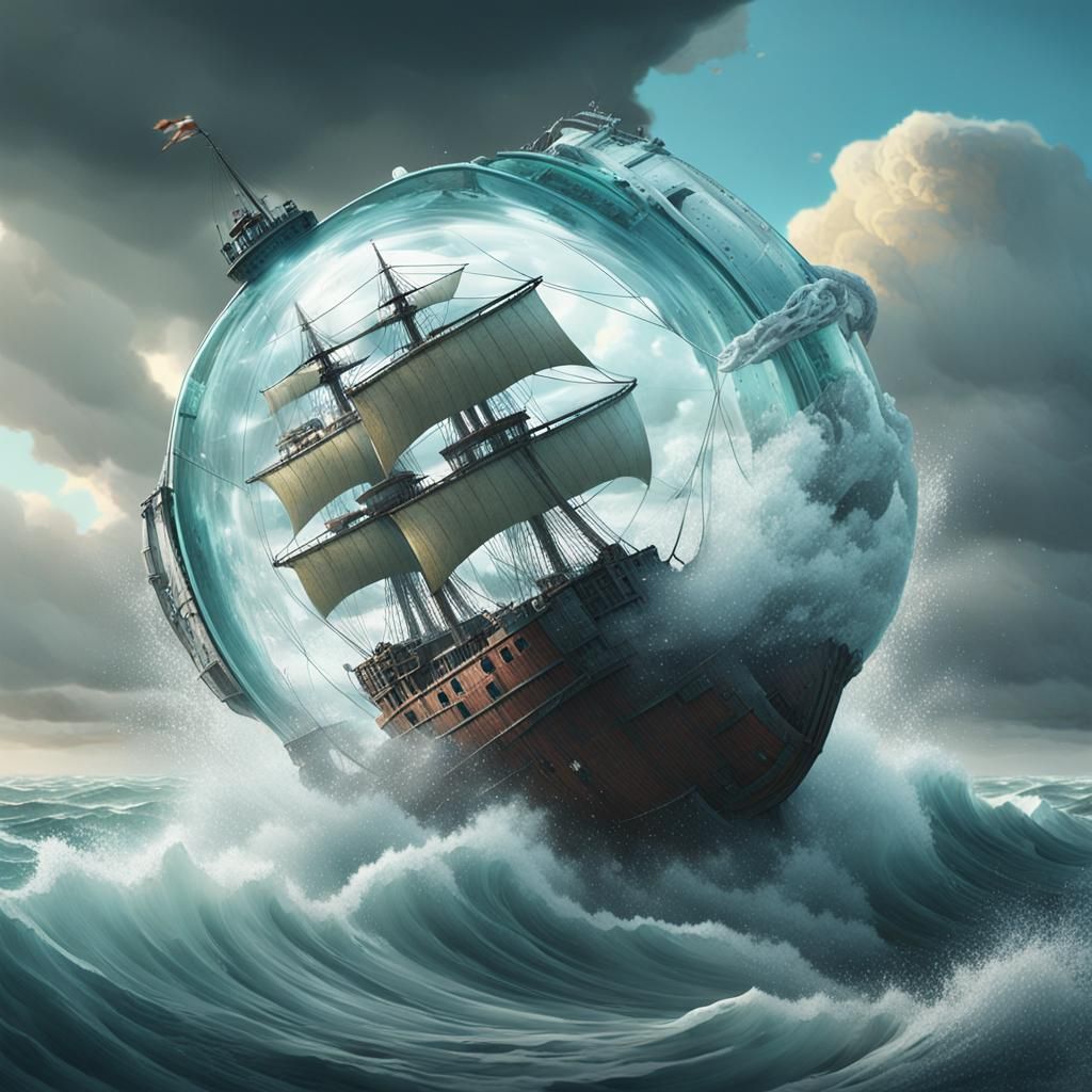 Ship in a Bottle on Stormy Seas