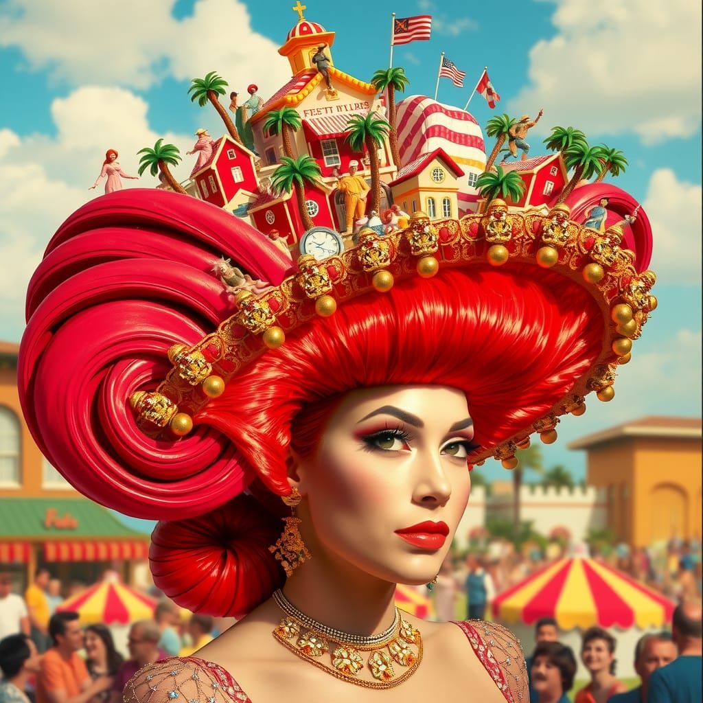 Extravagant Diorama Hat Inspired by Pop Surrealism