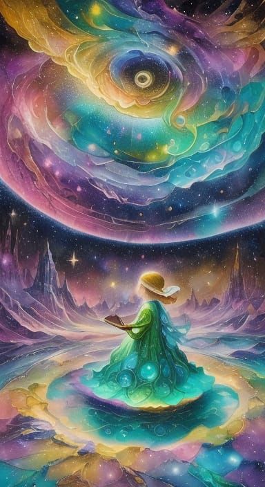 Girl Creates Cosmic Worlds with Magic Chalk in Dreamscape St...