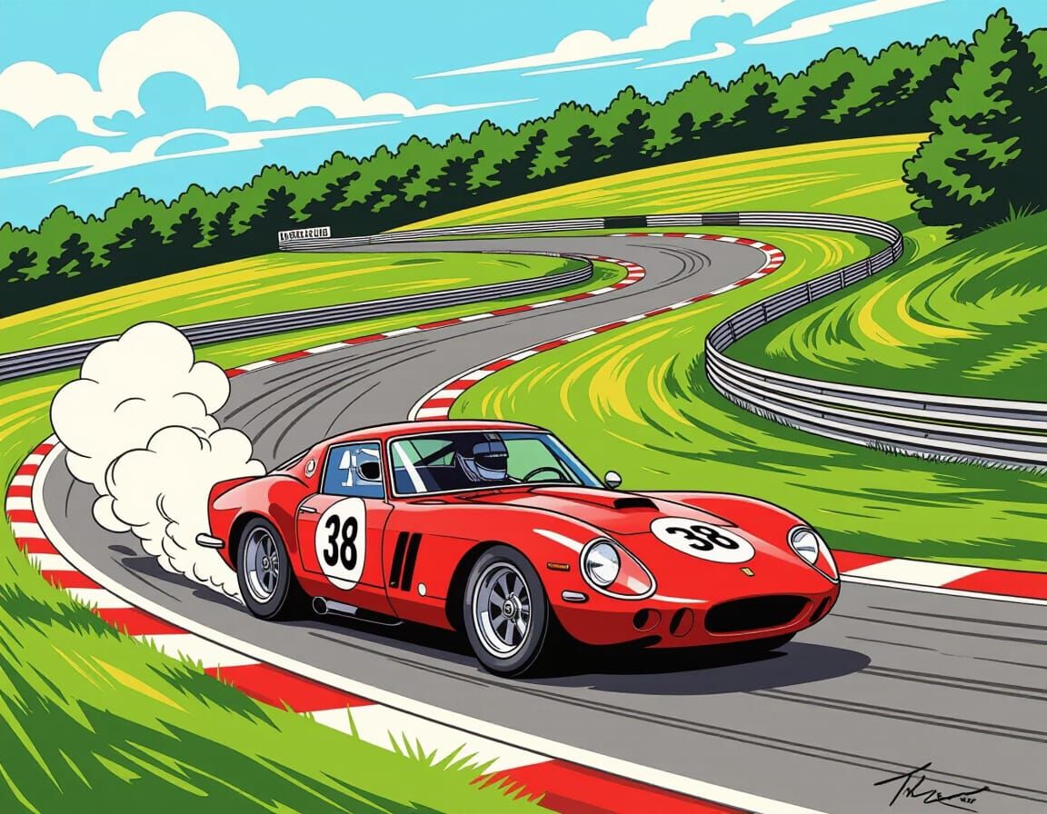 1964 Marcos GT Race Car Blasting Through Spa Curves