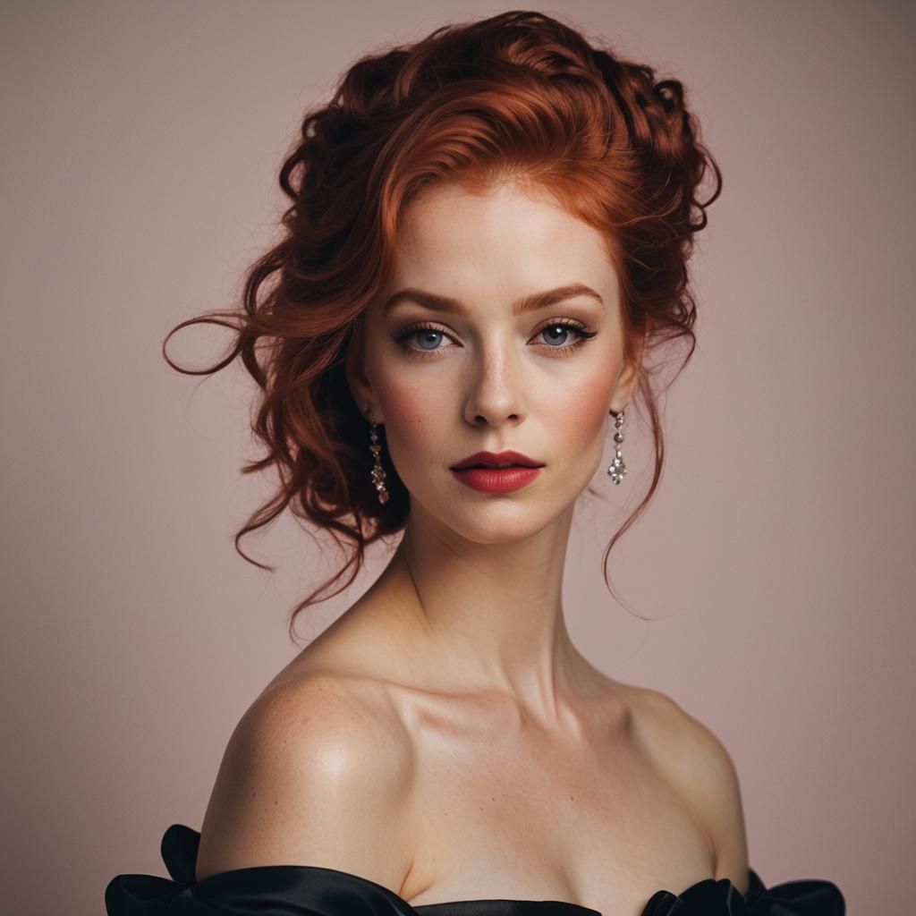 Woman in Black Dress: High-Fashion Portrait