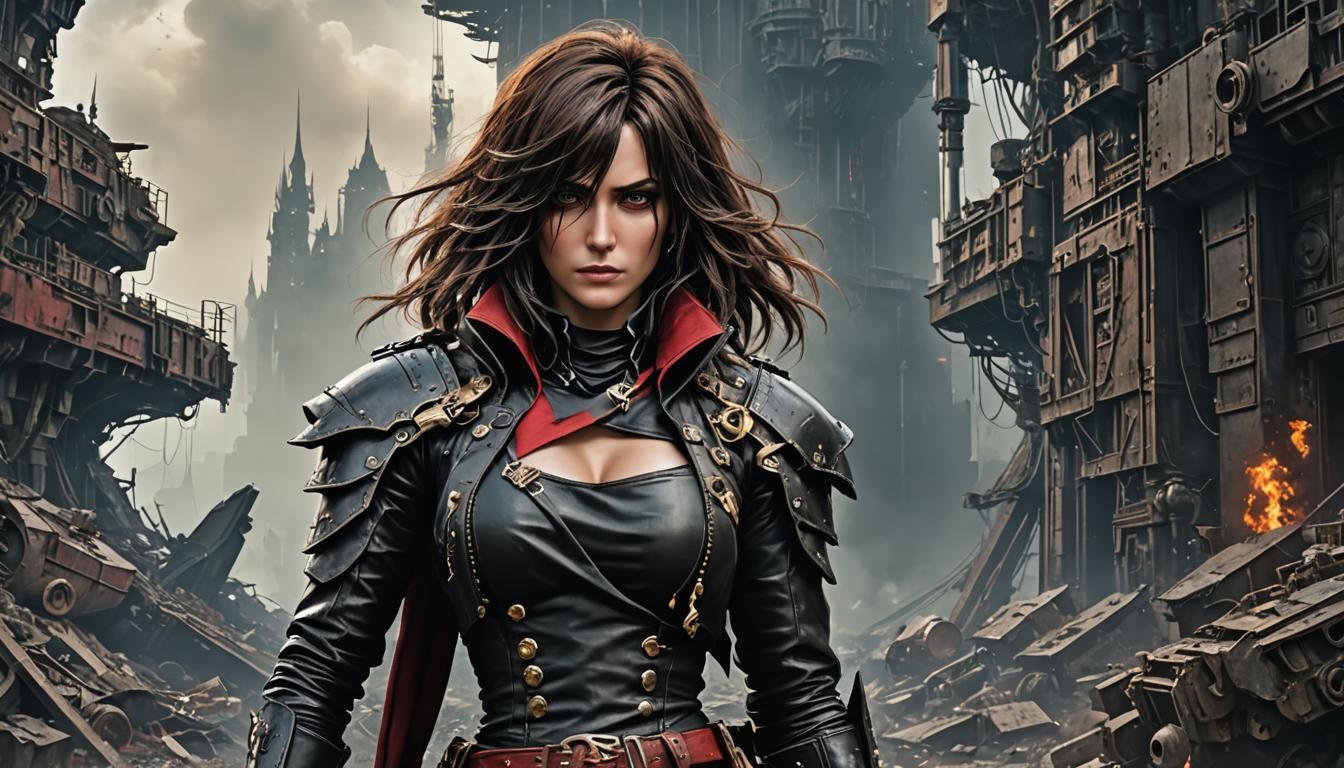 Albator-Style Character in Post-Apocalyptic Wasteland