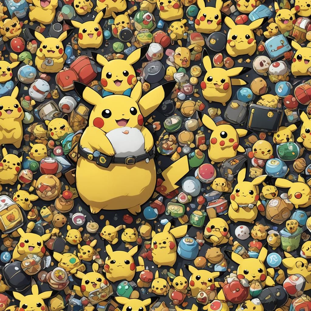 Fat Pikachu in Anime Key Visual Style