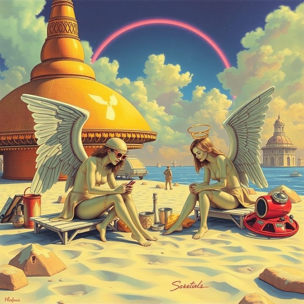 Bauhaus Fantasycore Angels on Holiday