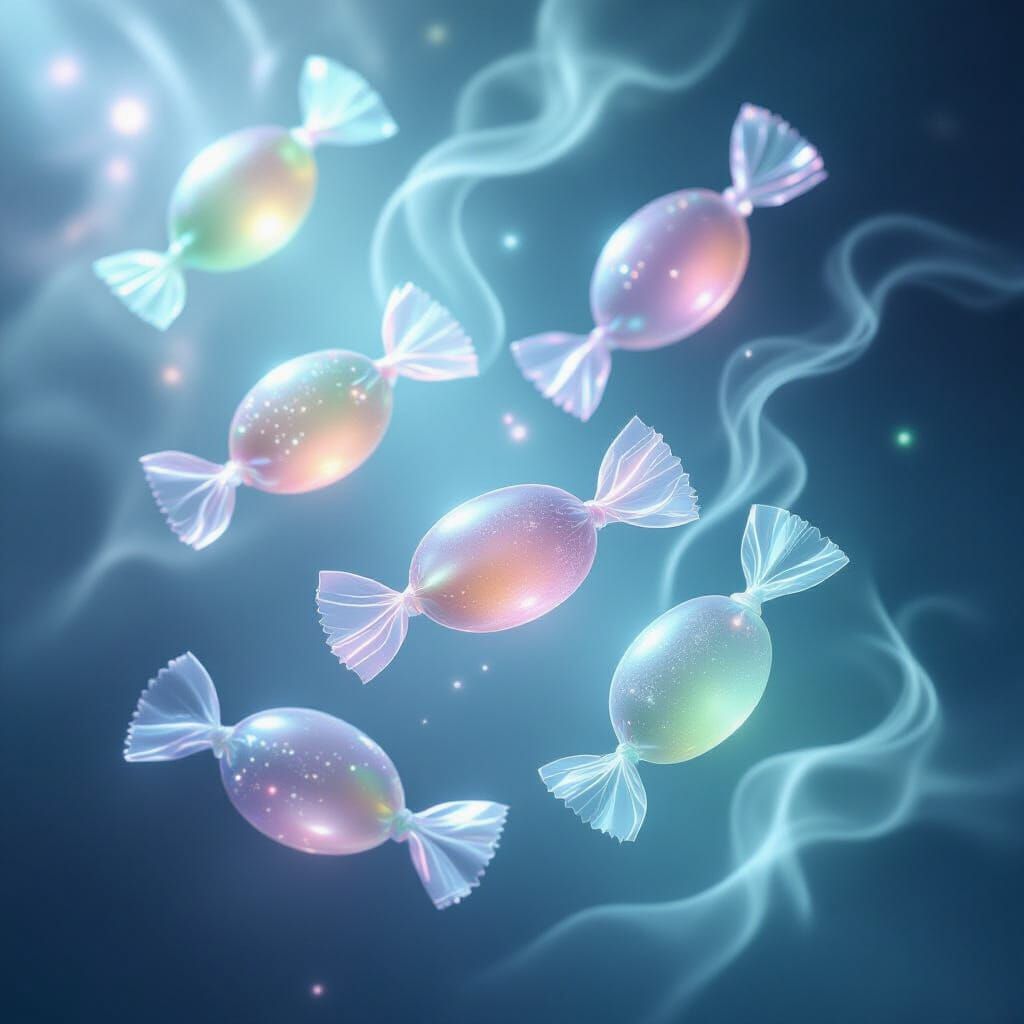 Ethereal Candies Floating in Spectral Void