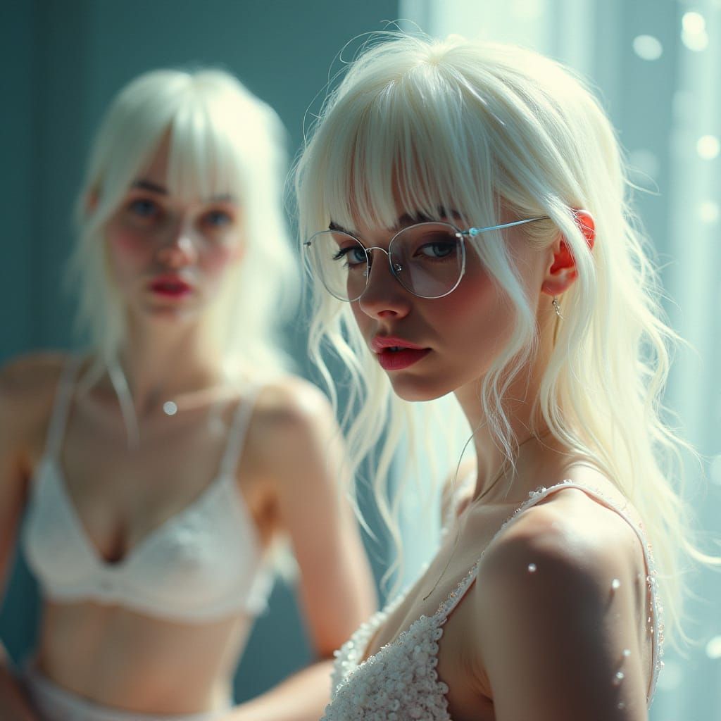 Surreal Beauty in Hyperrealist Jugendstil-Punk Style