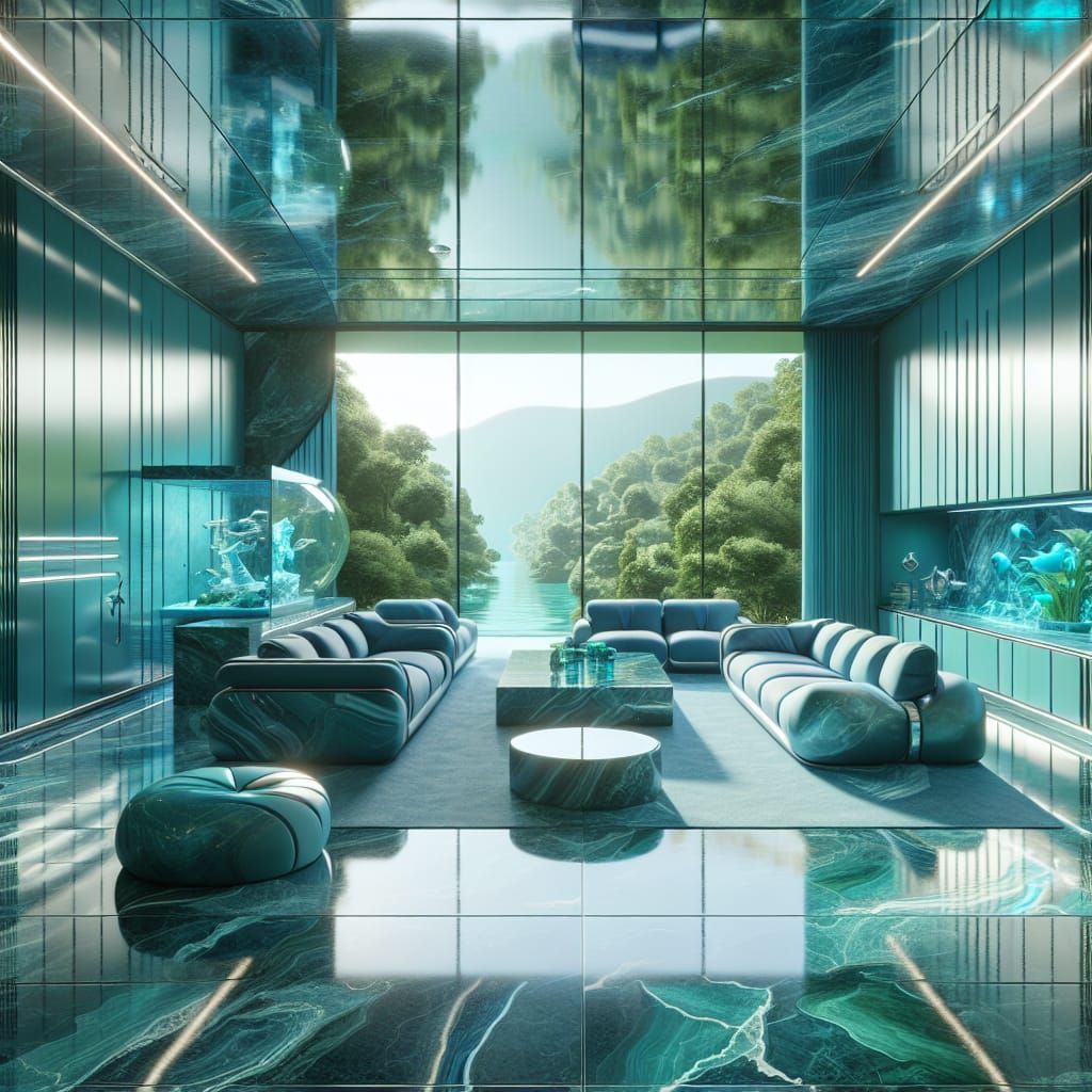 Futuristic Oasis with Lush Green Views