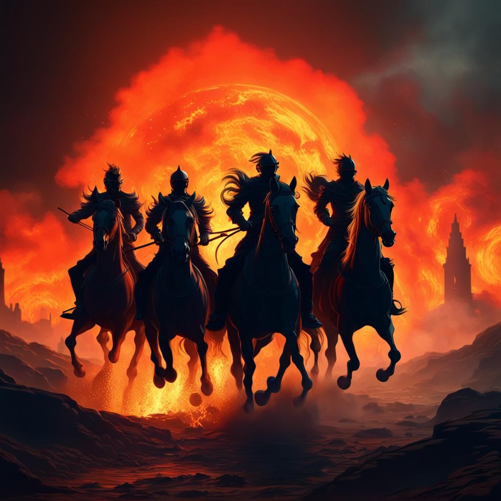 Four Horsemen of the Apocalypse in Bauhaus Style