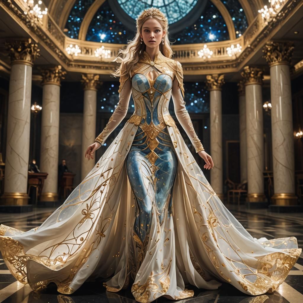 Ethereal Quantum Equilibrium Gown