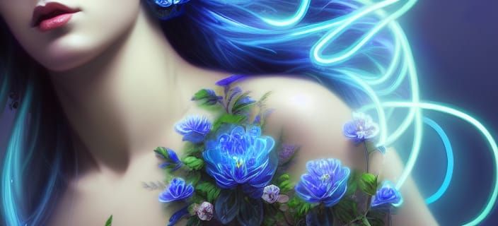 Flowers Blooming in Neon