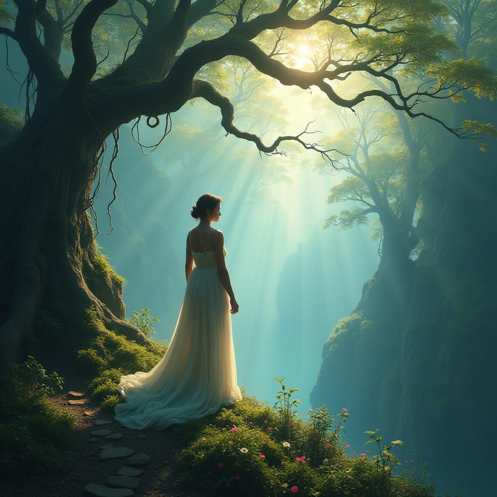 Mystical Valley Enchantress in Vibrant Concept Art