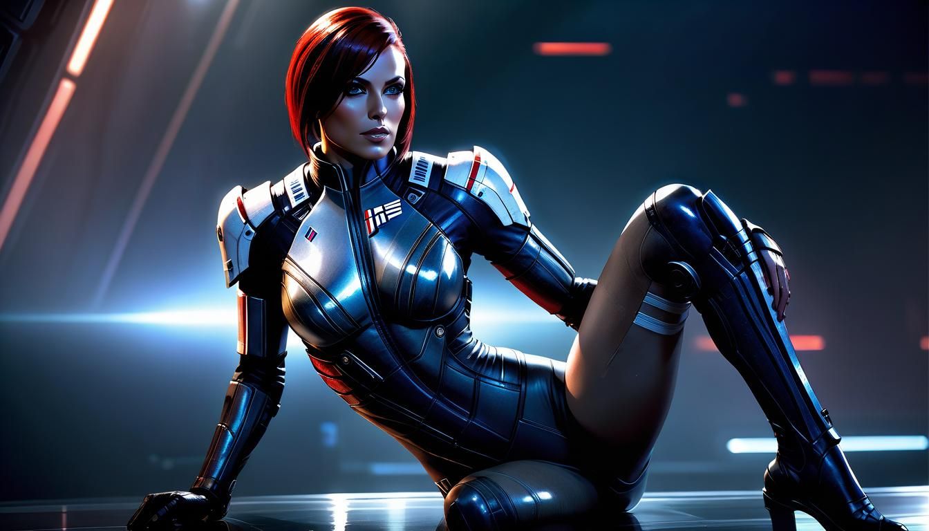 Hyperrealistic Commander Shepard in Transparent Bikini