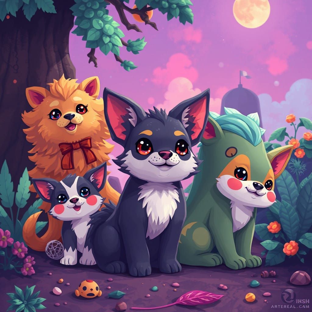 Retro Pixel Art Pets in Whimsical Animated Frames