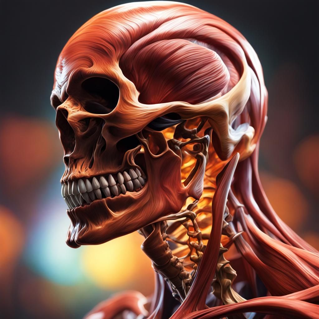 Hyperrealistic Skeletal Muscle Splash Art
