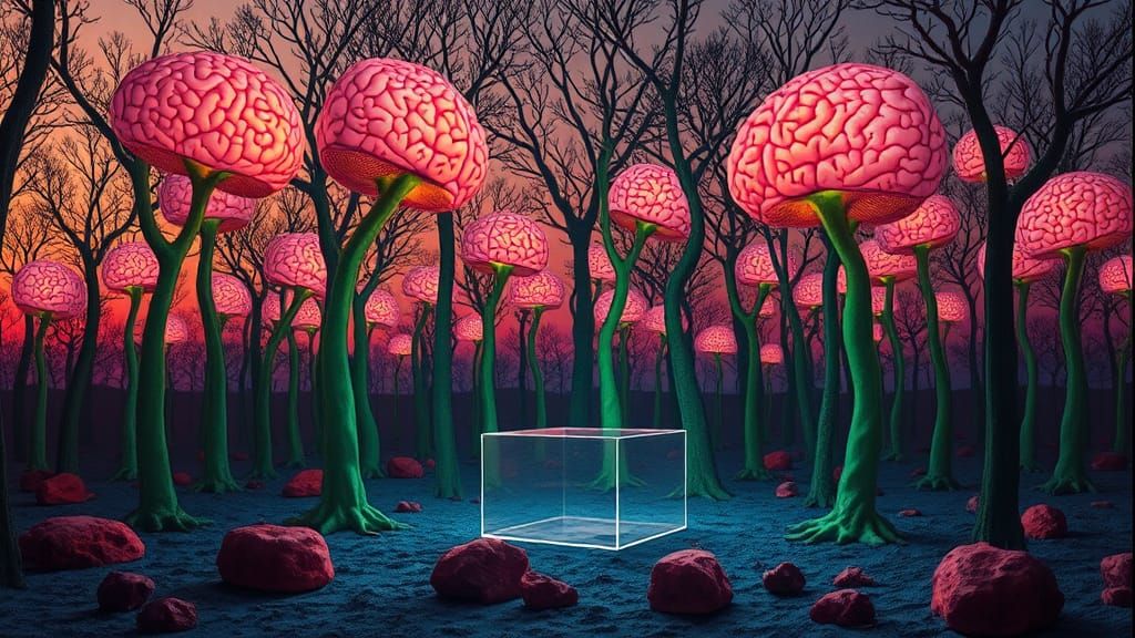 Ethereal Brain-Tree Forest at Twilight