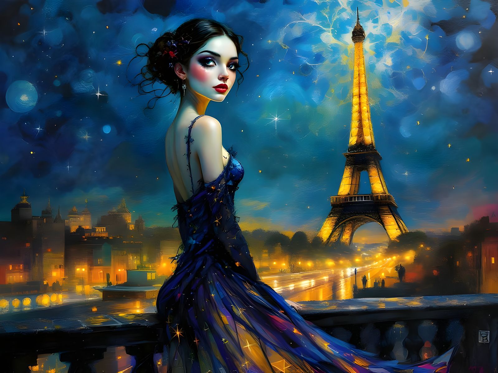Surreal Elegance Under the Parisian Sky