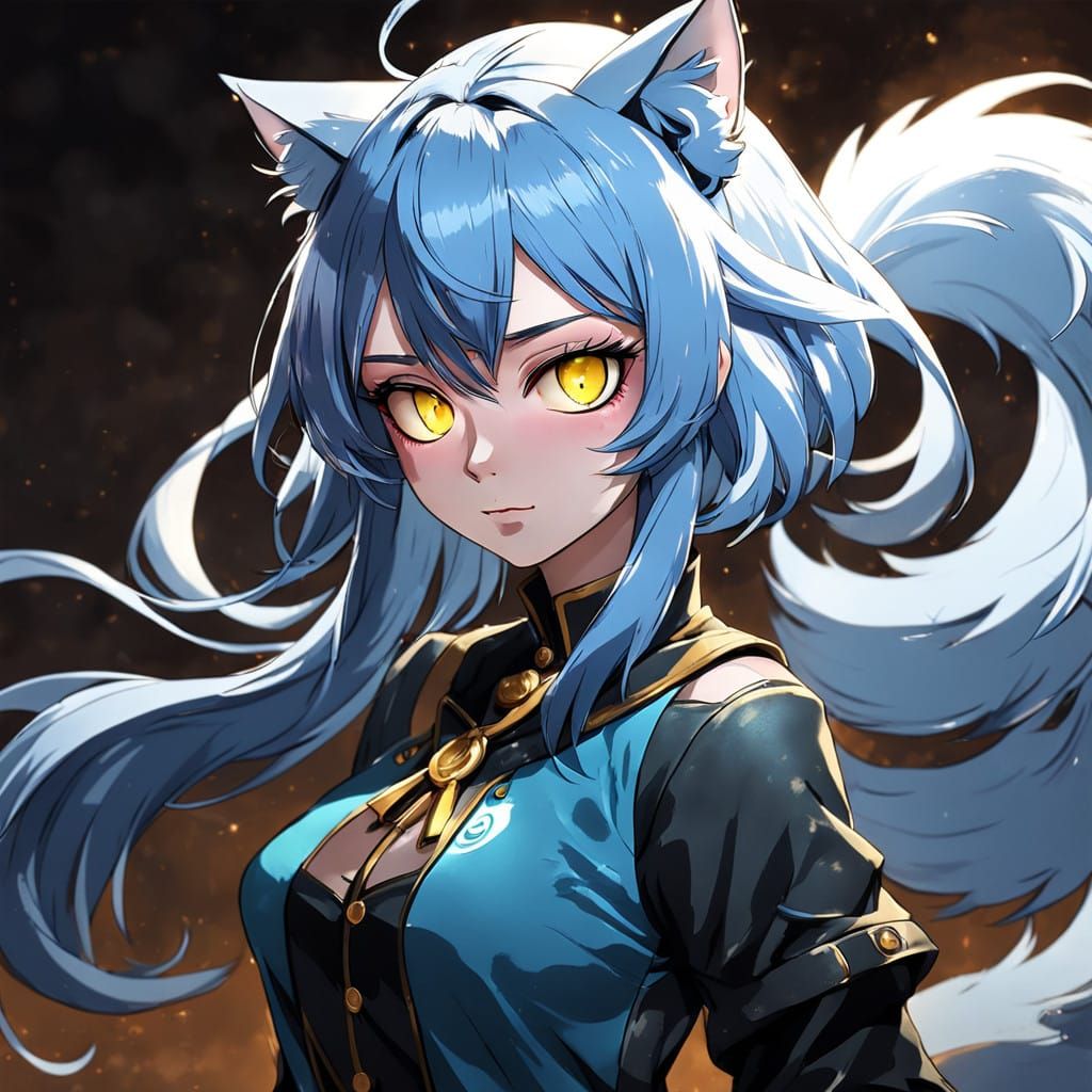 Elegant Catgirl in Manga Scan Style