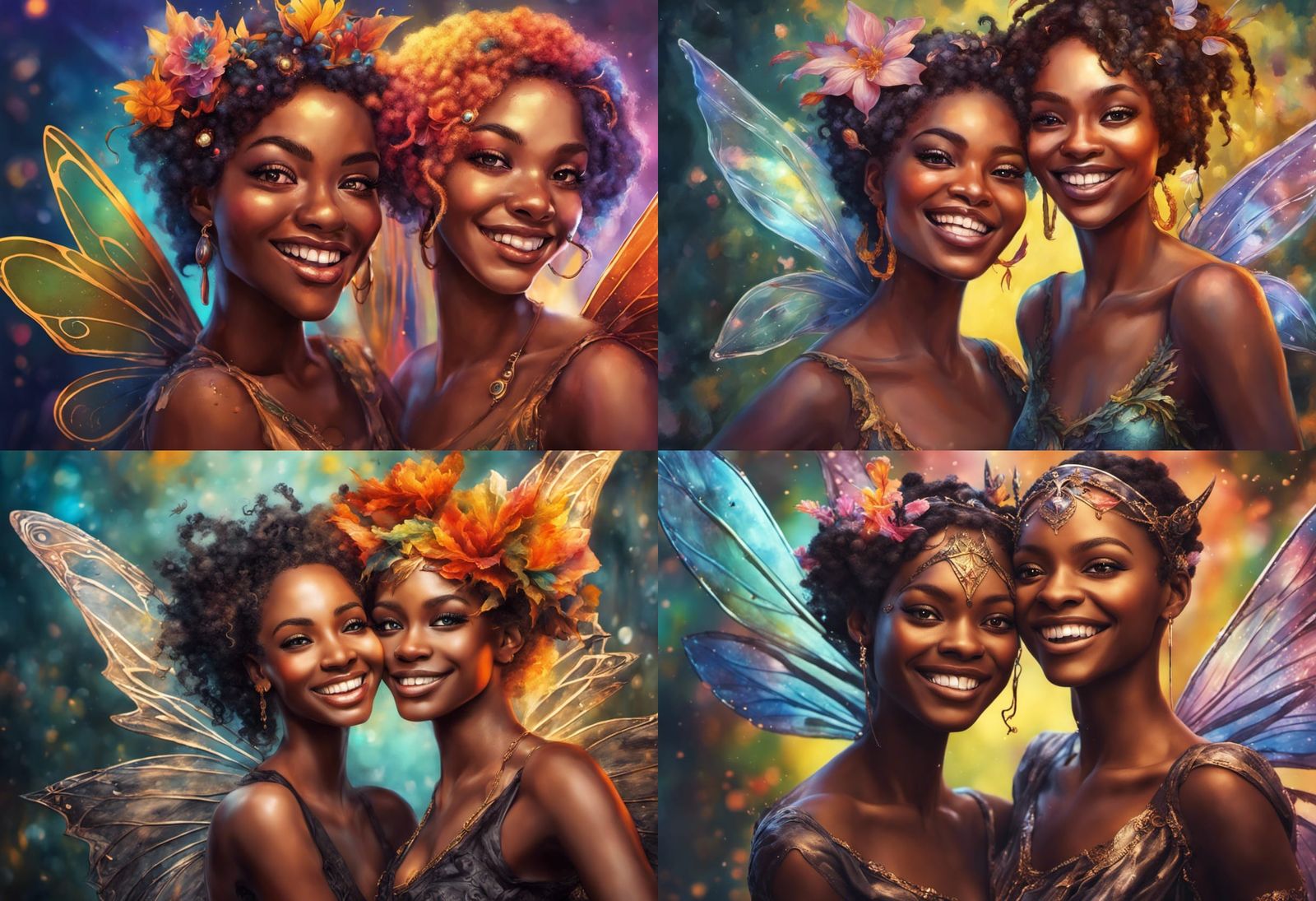 Beautiful Black Faerie Sisters