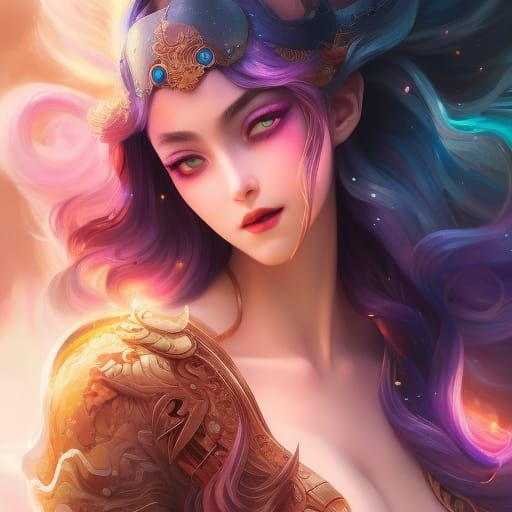 Fiery Haired Girl Portrait in Anime Dreamcore Style