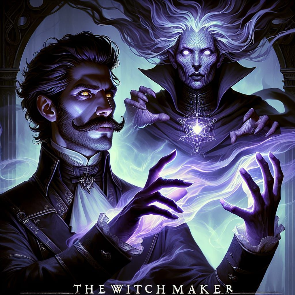 Warlock Creates Witch Golem in Dark Fantasy Art